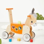 Jeździk i pchacz 2w1 z sorterem kształtów Osiołek Farma 12m+ / Janod