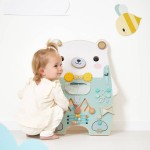 Duża drewniana tablica manipulacyjna 20 aktywności Miś Pure 18m+ / Janod