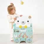 Duża drewniana tablica manipulacyjna 20 aktywności Miś Pure 18m+ / Janod