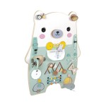 Duża drewniana tablica manipulacyjna 20 aktywności Miś Pure 18m+ / Janod