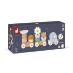 Magnetyczny pociąg z klockami i grzechotką do ciągnięcia Ślimak Sweet Cocoon 12m+ / Janod