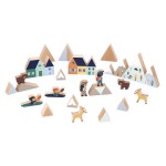 Zestaw klocków i figurek 35 el. Biała Dolina Cross Roads 2+ / Janod