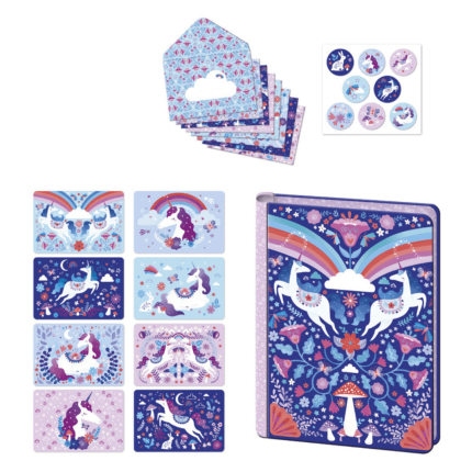 Zestaw zaproszeń papeteria Jednorożce Kraina snów 6+ / Janod