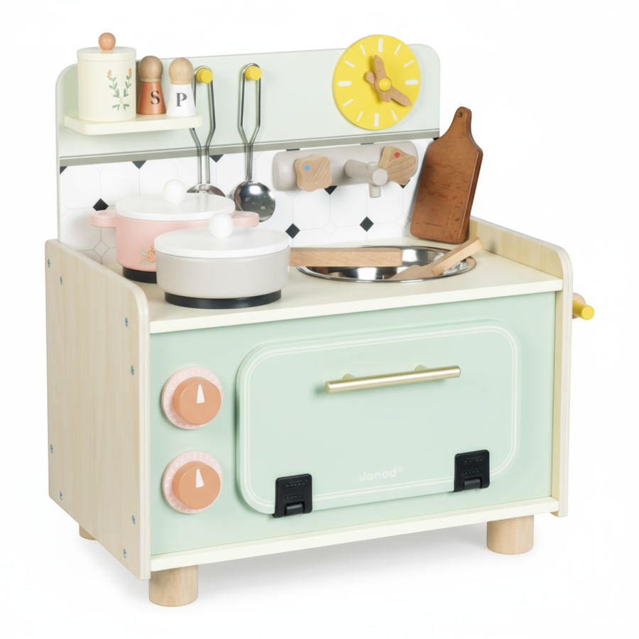 Mała drewniana kuchnia z 9 akcesoriami Shiny Grandma 3+ / Janod