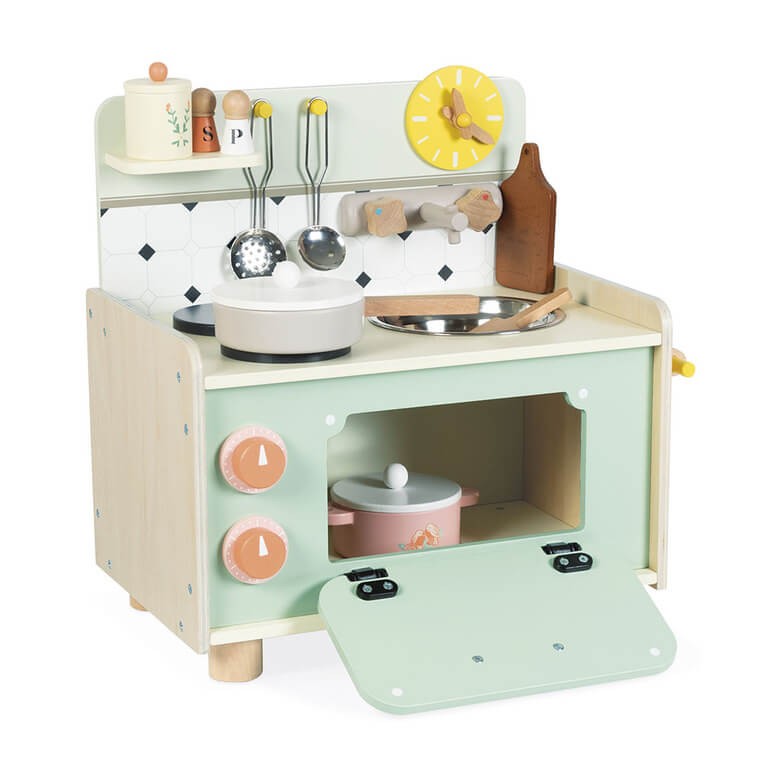 Mała drewniana kuchnia z 9 akcesoriami Shiny Grandma 3+ / Janod