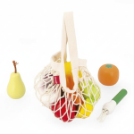 Zestaw drewnianych warzyw i owoców w siatce 12 el. Shiny Grandma 3+ / Janod