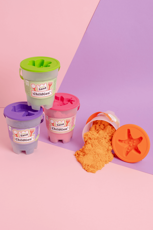 Piasek kinetyczny z foremką, 100% naturalny RÓŻOWY, 500g / ChildGen