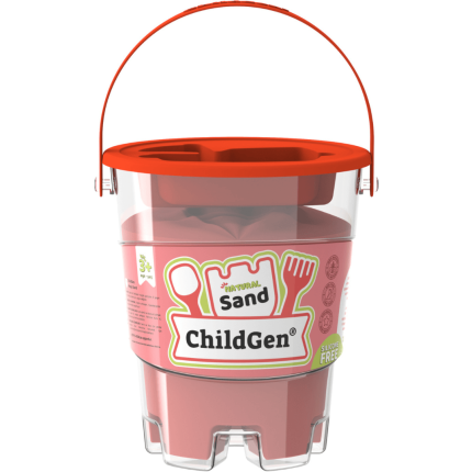 Piasek kinetyczny z foremką, 100% naturalny CZERWONY, 500g / ChildGen