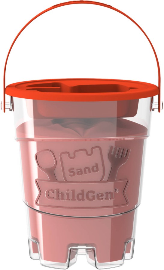 Piasek kinetyczny z foremką, 100% naturalny CZERWONY, 500g