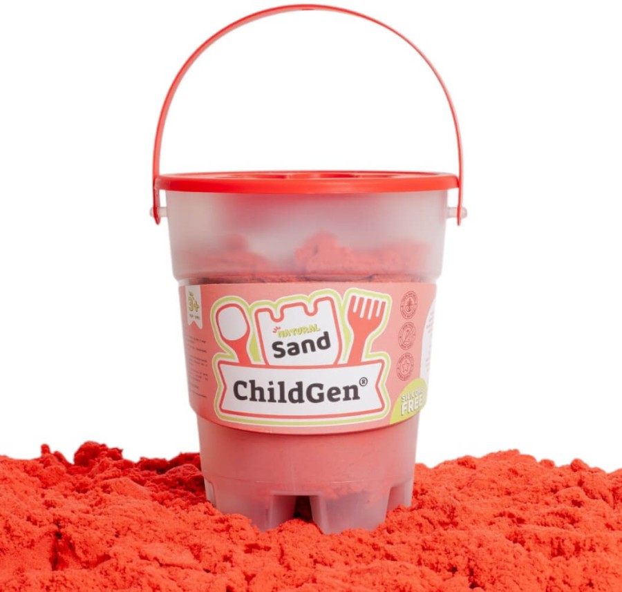 Piasek kinetyczny z foremką, 100% naturalny CZERWONY, 500g