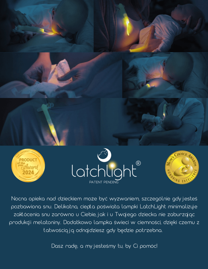 Innowacyjna lampka nocna nie zaburzająca fazy snu, przenośna, z klipsem i światłem kierunkowym / LatchLight