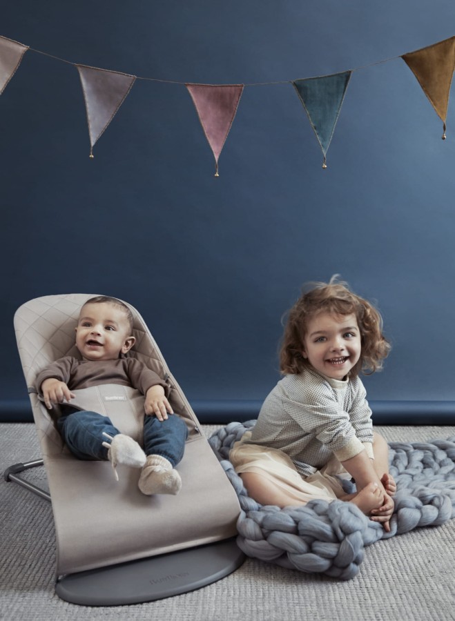 BABYBJORN - leżaczek BLISS, piaskowy szary