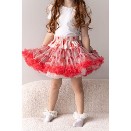 Spódnica Pettiskirt Dwustronna - truskawki / Manufaktura Falbanek