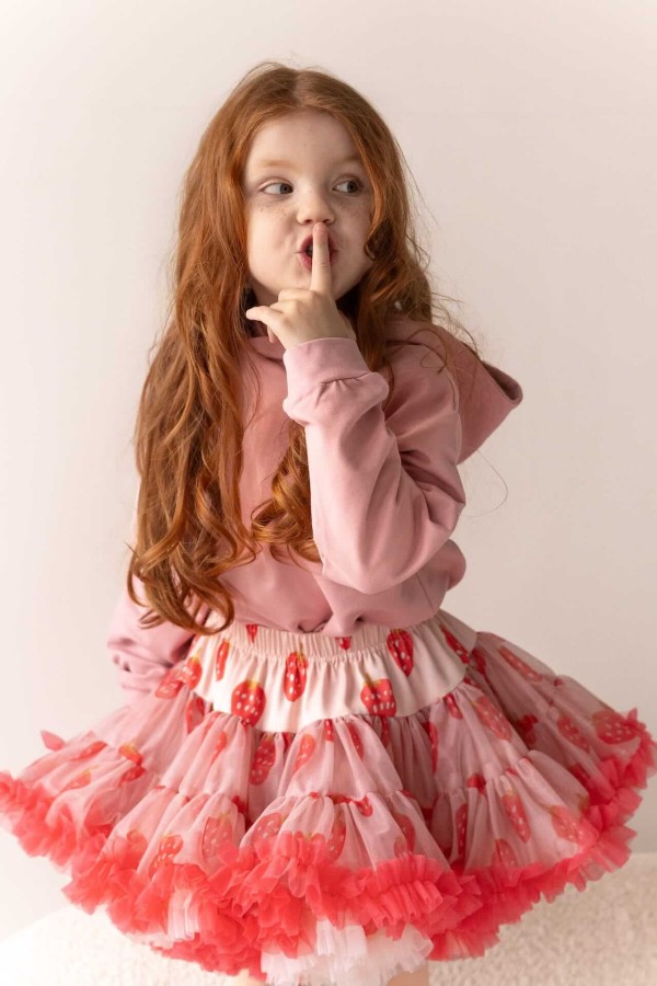 Spódnica Pettiskirt Dwustronna - truskawki / Manufaktura Falbanek