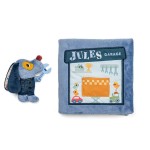 Miękka książeczka aktywizująca "Garaż Pieska Jules'a" 12 m+ / Lilliputiens