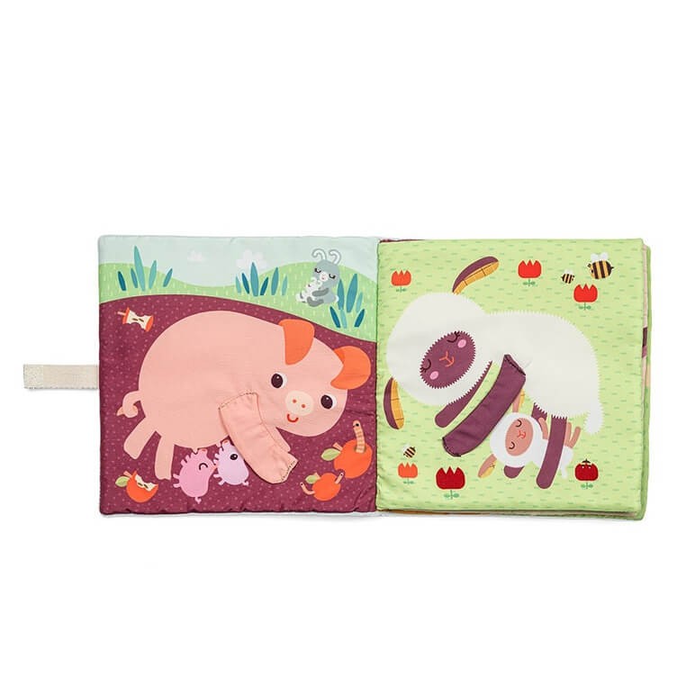 Książeczka aktywizująca z mini-pacynkami Farma 12 m+ / Lilliputiens