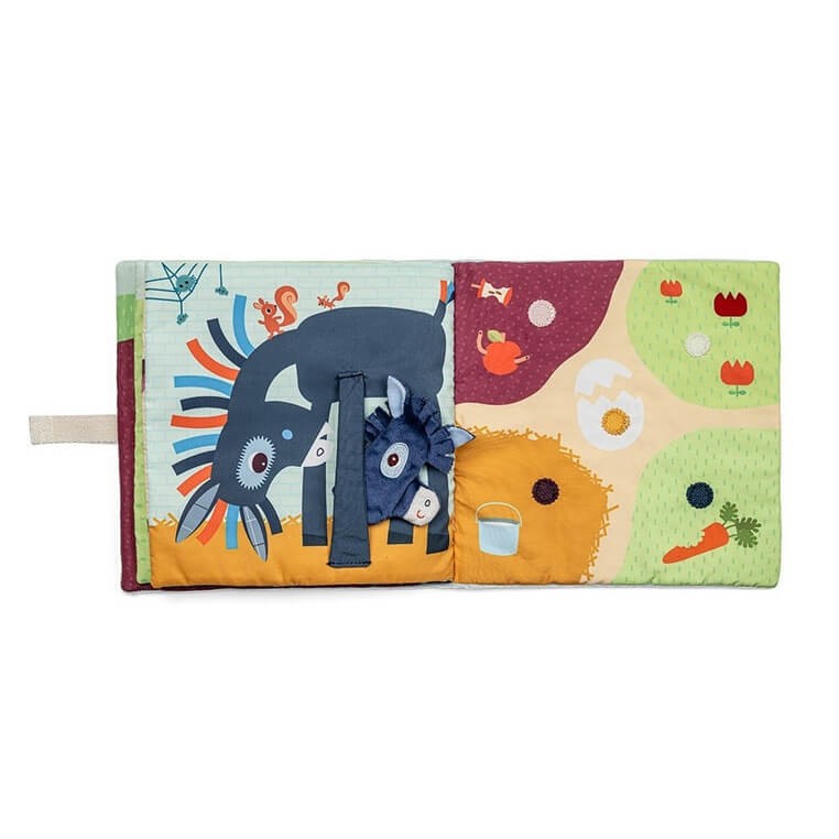 Książeczka aktywizująca z mini-pacynkami Farma 12 m+ / Lilliputiens