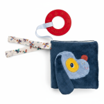 Mini-książeczka wielofunkcyjna z szeleszczącą folią i gryzakiem Piesek Jules 6 m+ / Lilliputiens