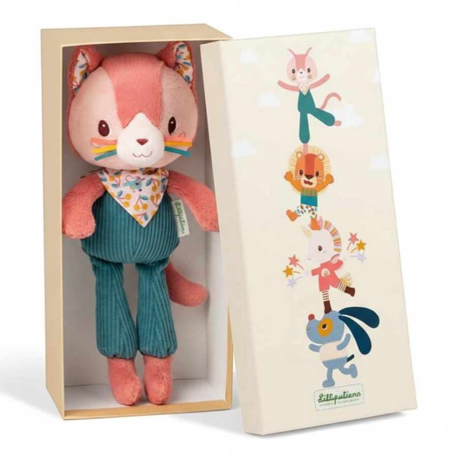 Przytulanka w ozdobnym pudełku Kotka Jeanne 3 m+ / Lilliputiens