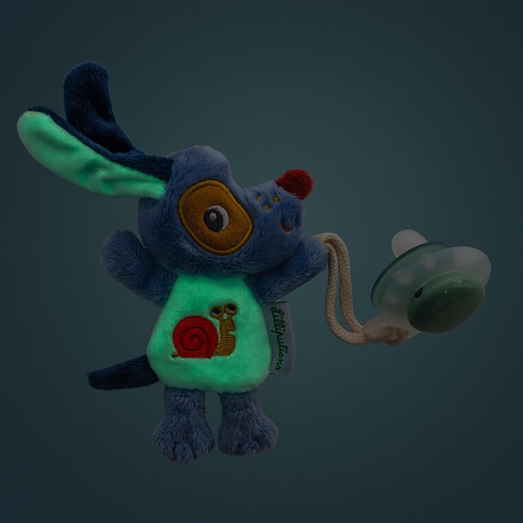 Zawieszka do smoczka świecąca w ciemności Nocny mini przyjaciel Piesek Jules 0 m+ / Lilliputiens