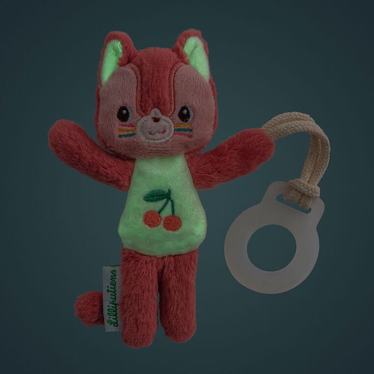 Zawieszka do smoczka świecąca w ciemności Nocny mini przyjaciel Kotka Jeanne 0 m+ / Lilliputiens