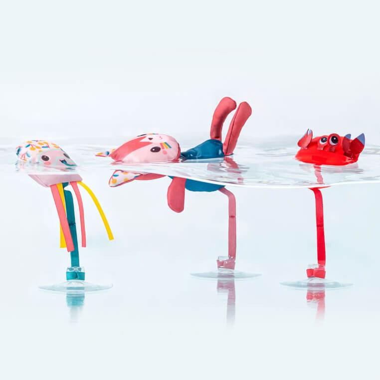 Zestaw 3 zabawek do kąpieli z przyssawkami Kotka Jeanne 3 m+ / Lilliputiens