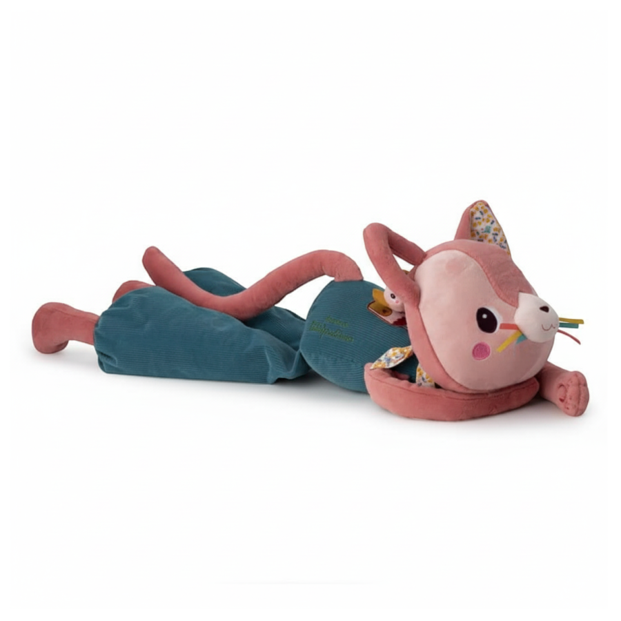 Duża przytulanka aktywizująca Kotka Jeanne 6 m+ / Lilliputiens