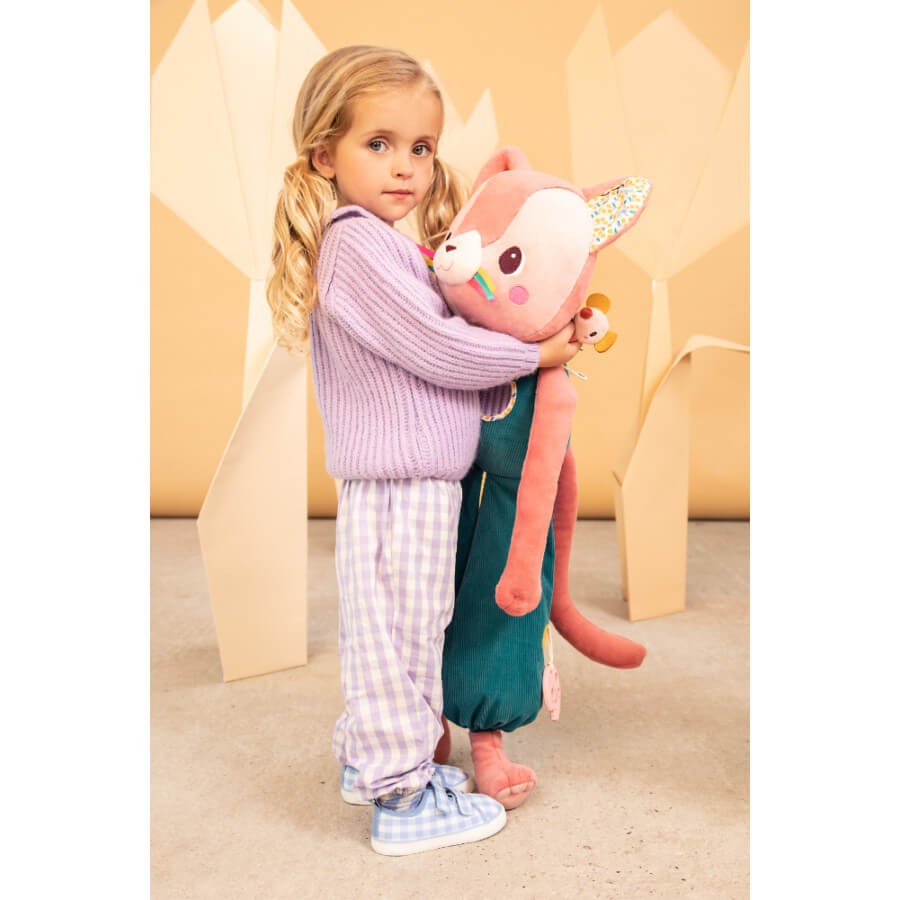 Duża przytulanka aktywizująca Kotka Jeanne 6 m+ / Lilliputiens