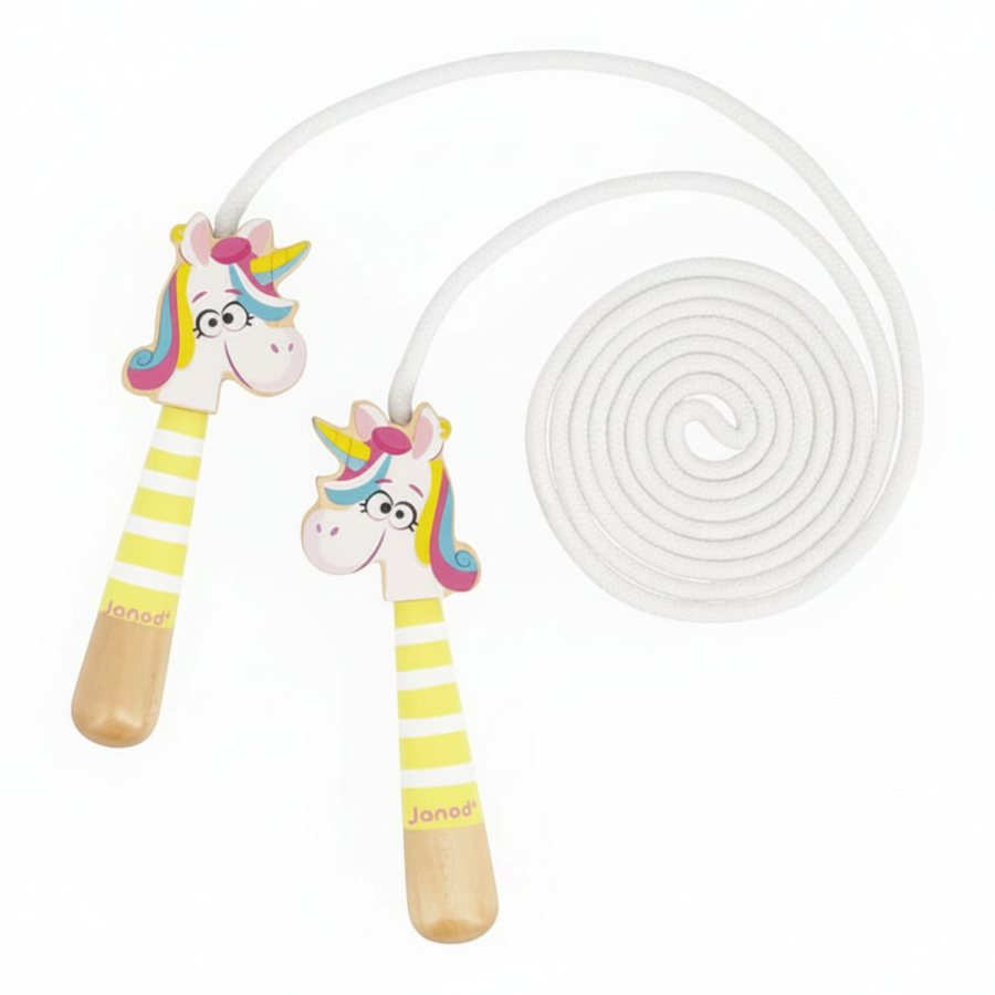 Skakanka z drewnianymi rączkami Jednorożec Applepop 3+ / Janod