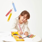 Kredki ołówkowe zmazywalne z gumką 12 kolorów 3+ / Janod