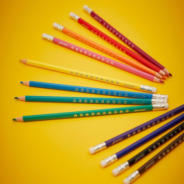 Kredki ołówkowe zmazywalne z gumką 12 kolorów 3+ / Janod