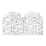 Zestaw kreatywny z malowanką, wielokolorową kredką i naklejkami Tęczowy świat 6+ / Mudpuppy