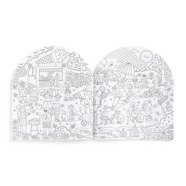 Zestaw kreatywny z malowanką, wielokolorową kredką i naklejkami Tęczowy świat 6+ / Mudpuppy