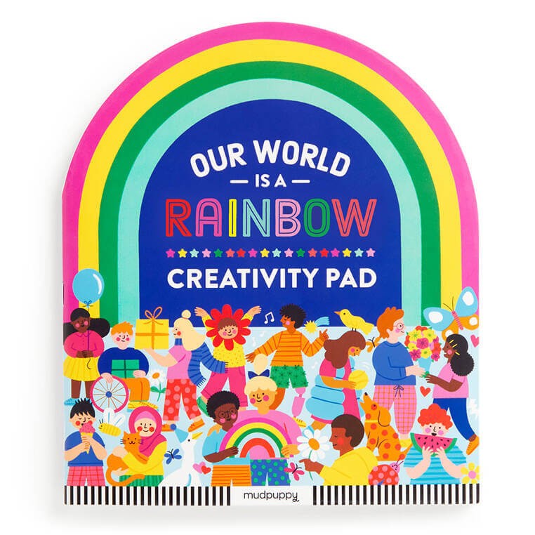 Zestaw kreatywny z malowanką, wielokolorową kredką i naklejkami Tęczowy świat 6+ / Mudpuppy