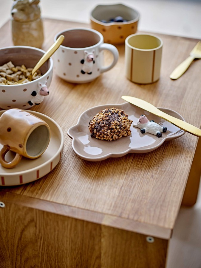 Dziecięcy kubek z kamionki - Dolly, Brown / Bloomingville Mini