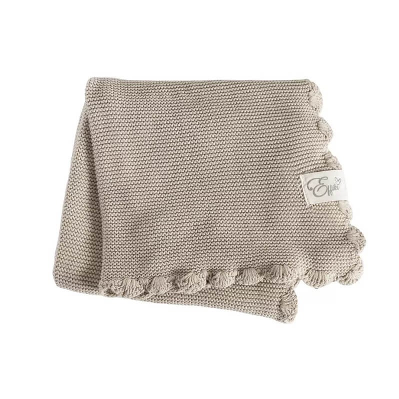 Kocyk z bawełny organicznej Muszelka - beż / Effiki