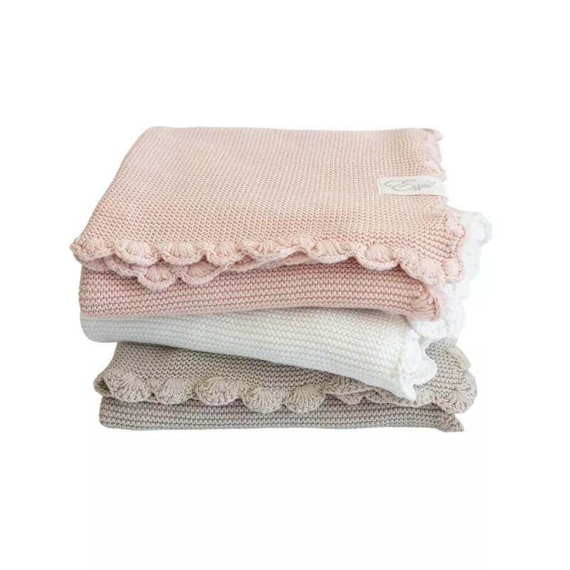 Kocyk z bawełny organicznej Muszelka - beż / Effiki