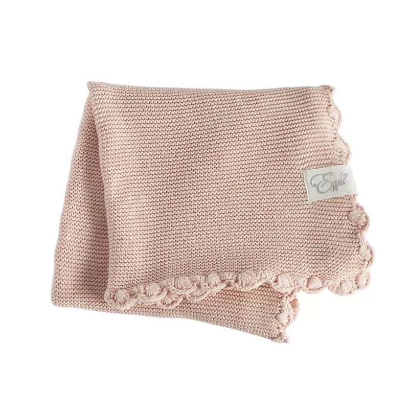 Kocyk z bawełny organicznej Muszelka - Brzoskwiniowy Puch / Effiki