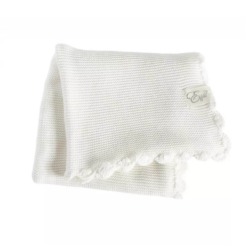 Kocyk z bawełny organicznej Muszelka - Ecru / Effiki