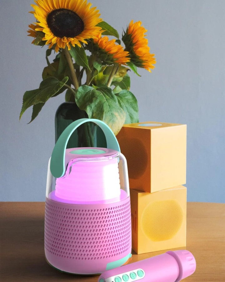 Zestaw do karaoke z głośnikiem - różowy / MOB