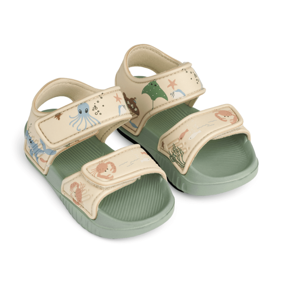 Sandały z paskami Blumer - sea creature, sandy / Liewood