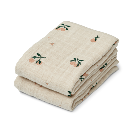 Chusteczki muślinowe Lewis, 2 szt. - Peach, sea shell mix / Liewood