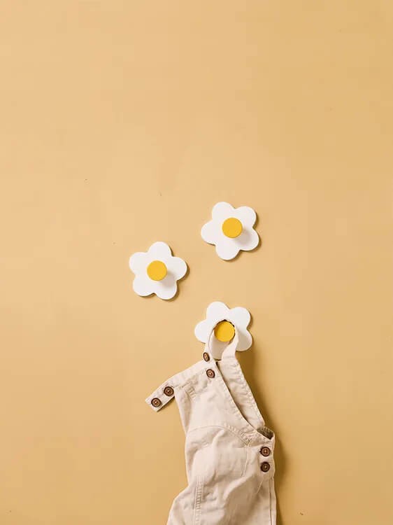 Wieszaki flower white, 3 szt. / Kid's Concept