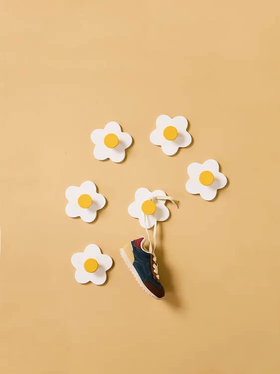 Wieszaki flower white, 3 szt. / Kid's Concept