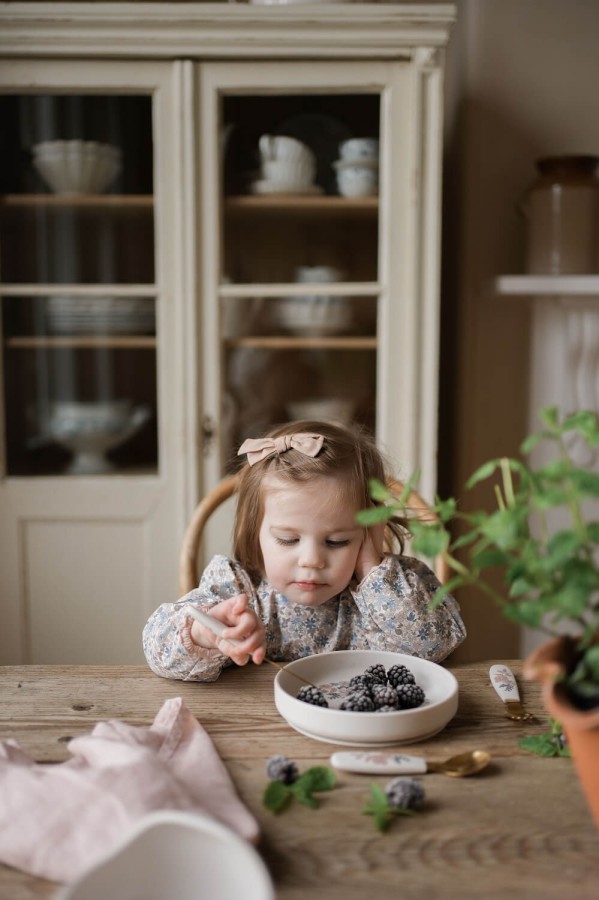 Zestaw silikonowy - talerzyk i sztućce - Blue Garden / Elodie Details