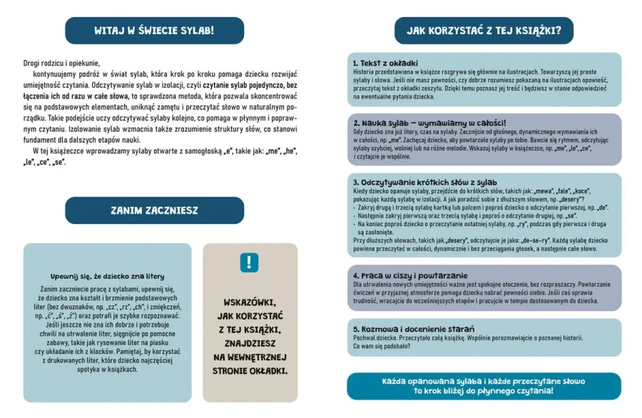 Sylaby i słowa. Łatwa nauka czytania - zestaw 20 książek / Wydawnictwo Nasza Księgarnia