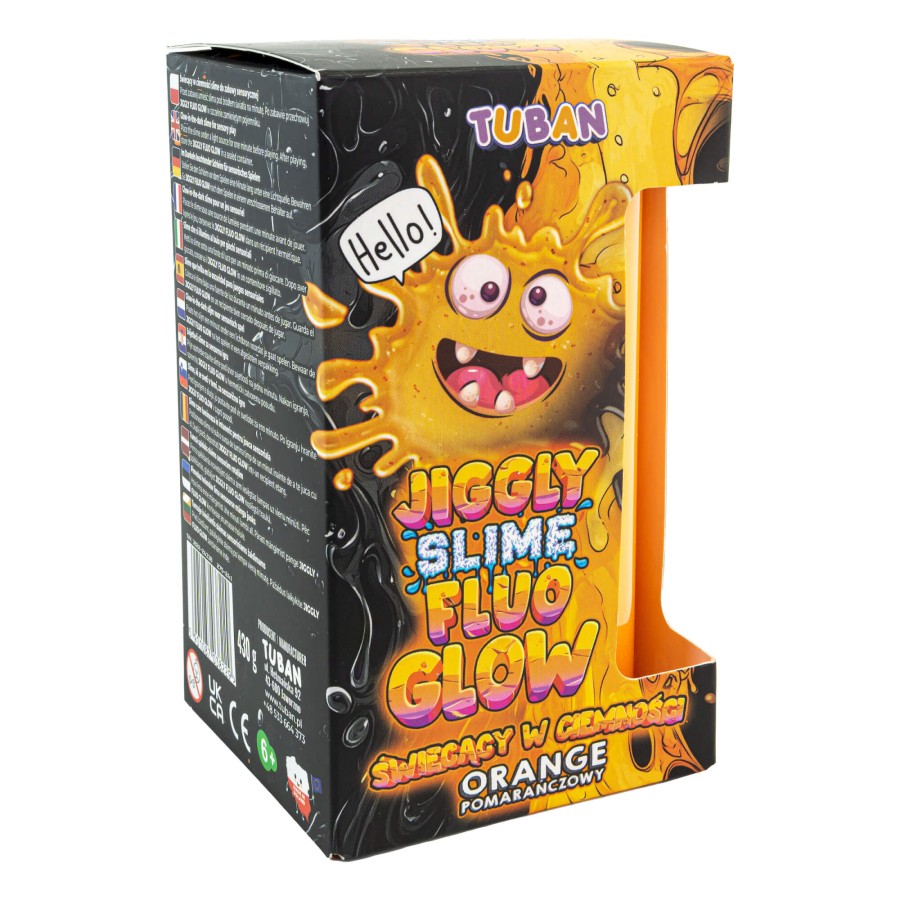 Jiggly Slime Fluo Glow - pomarańczowy, 430g / Tuban