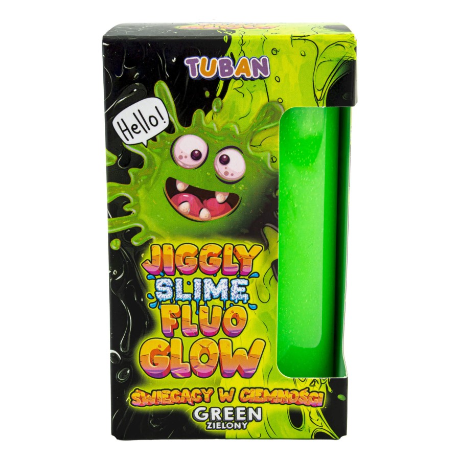 Jiggly Slime Fluo Glow - zielony, 430g / Tuban