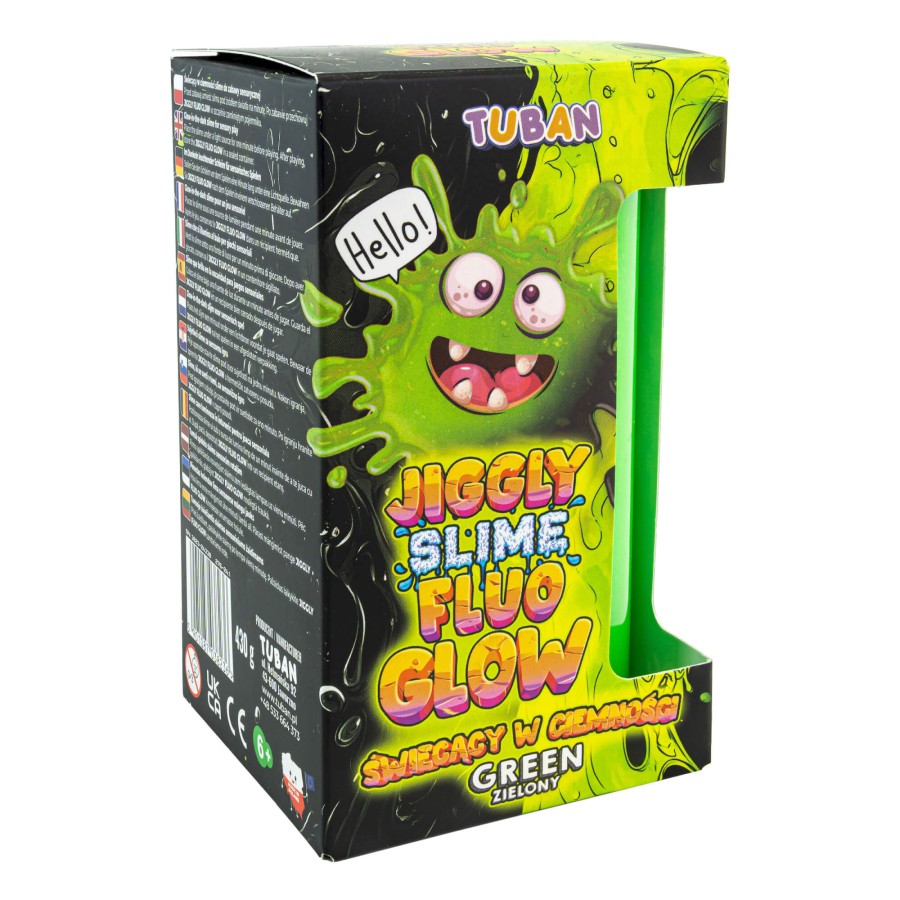 Jiggly Slime Fluo Glow - zielony, 430g / Tuban