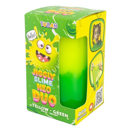 Jiggly Slime Neo Duo - żółto-zielony, 430g / Tuban
